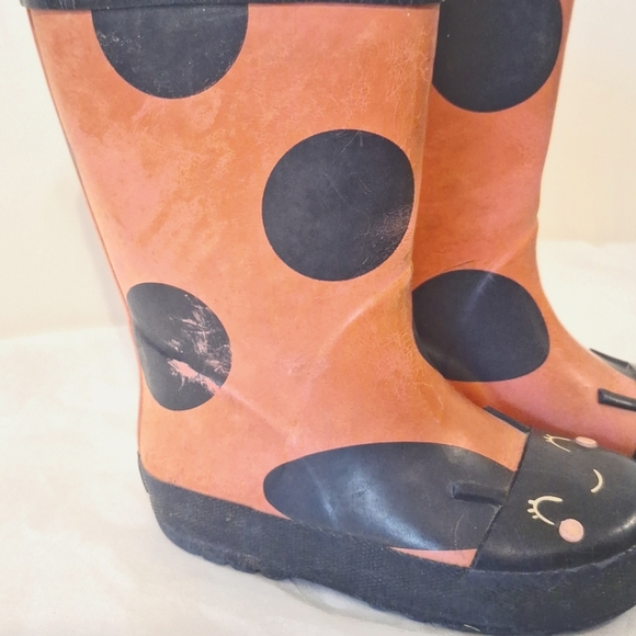 CARTER'S size 8 girls ladybug polkadot rubber rainboots - Picture 5 of 7